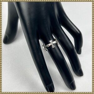 Sterling Silver 925 Cross Band Ring Size 6.5